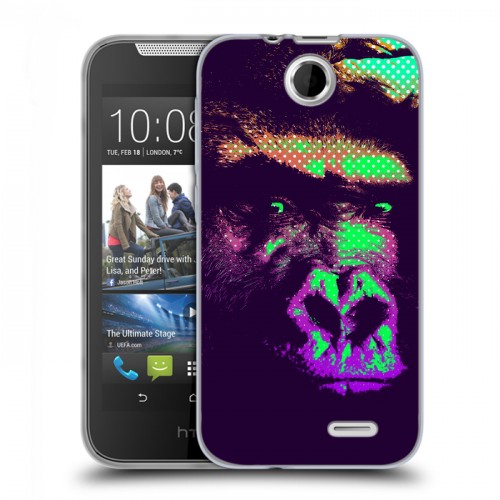 Дизайнерский силиконовый чехол для HTC Desire 310 Животный поп-арт