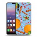 Дизайнерский силиконовый с усиленными углами чехол для Huawei P20 Pro Новогодние паттерны