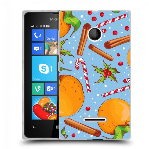 Дизайнерский пластиковый чехол для Microsoft Lumia 435 Новогодние паттерны