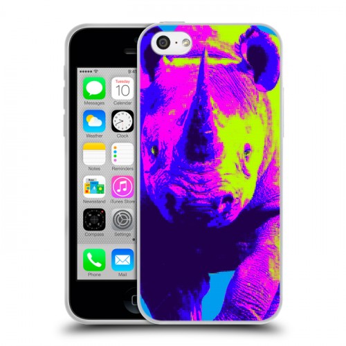 Дизайнерский пластиковый чехол для Iphone 5c Животный поп-арт
