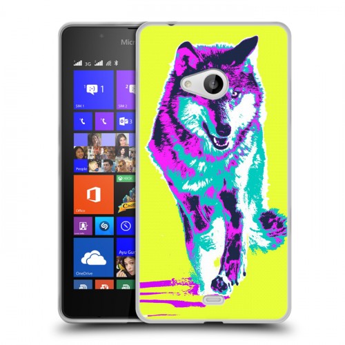 Дизайнерский пластиковый чехол для Microsoft Lumia 540 Животный поп-арт