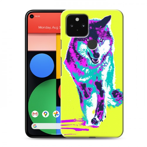 Дизайнерский пластиковый чехол для Google Pixel 5 Животный поп-арт
