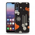 Дизайнерский силиконовый с усиленными углами чехол для Huawei P20 Pro Новогодние паттерны