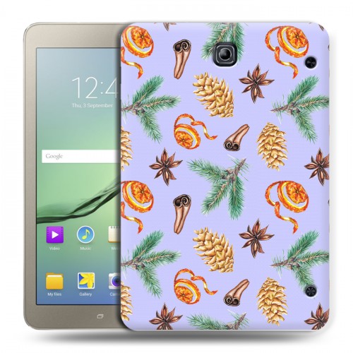 Дизайнерский силиконовый чехол для Samsung Galaxy Tab S2 8.0 Новогодние паттерны