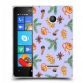 Дизайнерский пластиковый чехол для Microsoft Lumia 435 Новогодние паттерны