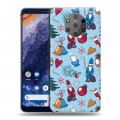 Дизайнерский силиконовый чехол для Nokia 9 PureView Новогодние паттерны