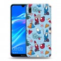 Дизайнерский пластиковый чехол для Huawei Y6 (2019) Новогодние паттерны