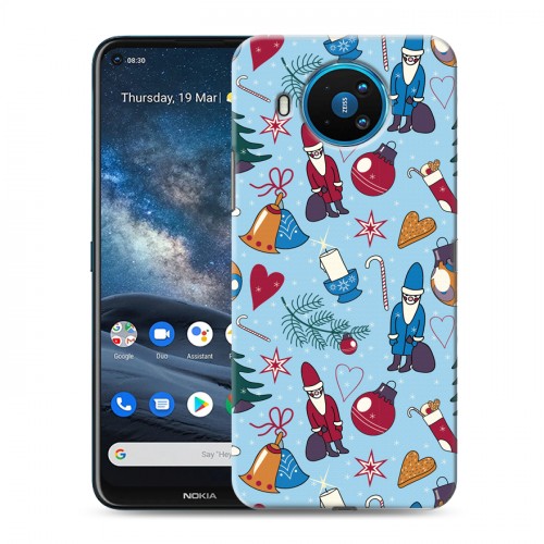 Дизайнерский силиконовый чехол для Nokia 8.3 Новогодние паттерны