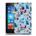 Дизайнерский пластиковый чехол для Microsoft Lumia 435 Новогодние паттерны