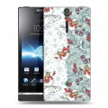 Дизайнерский пластиковый чехол для Sony Xperia S Новогодние паттерны