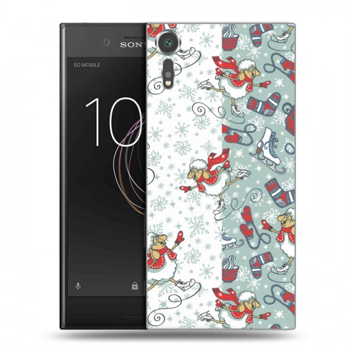 Дизайнерский пластиковый чехол для Sony Xperia XZs Новогодние паттерны