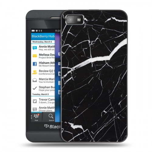 Дизайнерский пластиковый чехол для BlackBerry Z10 Мрамор текстура