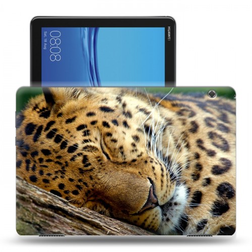 Дизайнерский силиконовый с усиленными углами чехол для Huawei MediaPad T5 Леопард