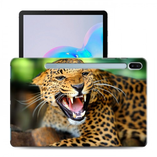 Дизайнерский силиконовый с усиленными углами чехол для Samsung Galaxy Tab S6 Леопард