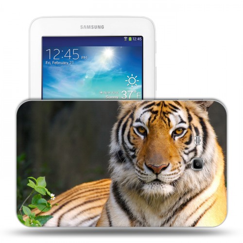 Дизайнерский силиконовый чехол для Samsung Galaxy Tab 3 Lite Тигры