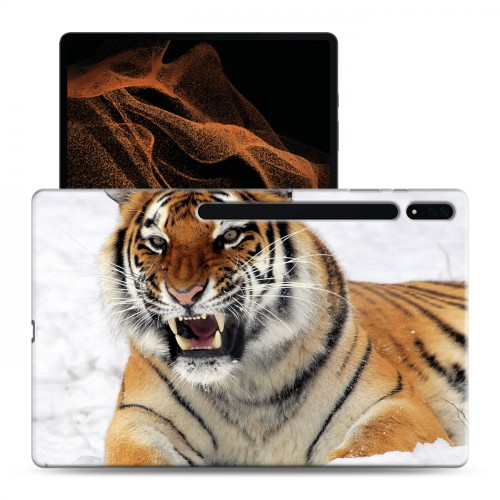Дизайнерский силиконовый чехол для Samsung Galaxy Tab S8 Ultra Тигры