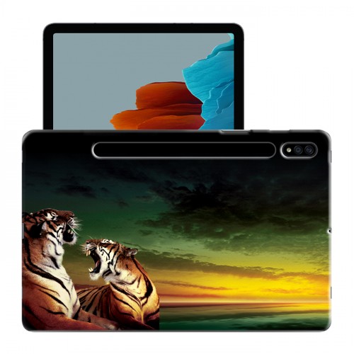 Дизайнерский силиконовый чехол для Samsung Galaxy Tab S7 Тигры