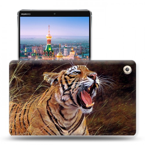 Дизайнерский пластиковый чехол для Huawei MediaPad M5 8.4 Тигры