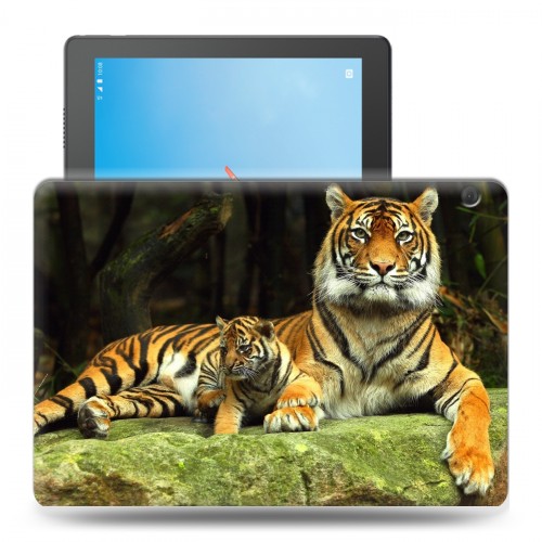Дизайнерский силиконовый чехол для Lenovo Tab M10 Тигры