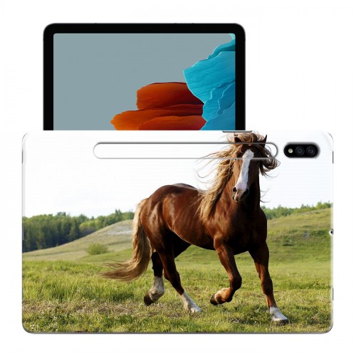Дизайнерский силиконовый чехол для Samsung Galaxy Tab S7 Лошади