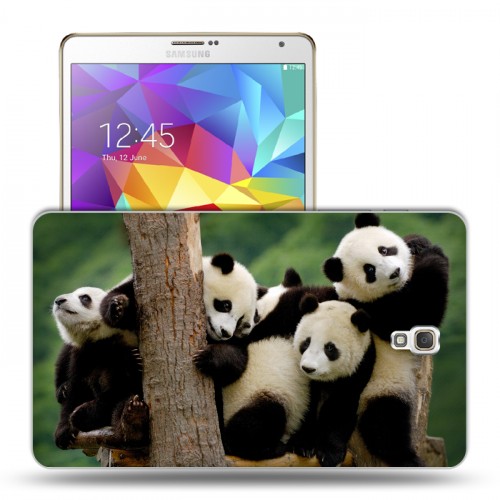 Дизайнерский силиконовый чехол для Samsung Galaxy Tab S 8.4 Панды
