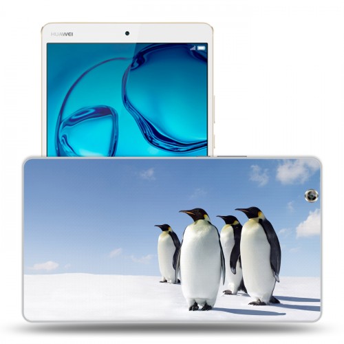 Дизайнерский силиконовый чехол для Huawei MediaPad M3 Пингвины