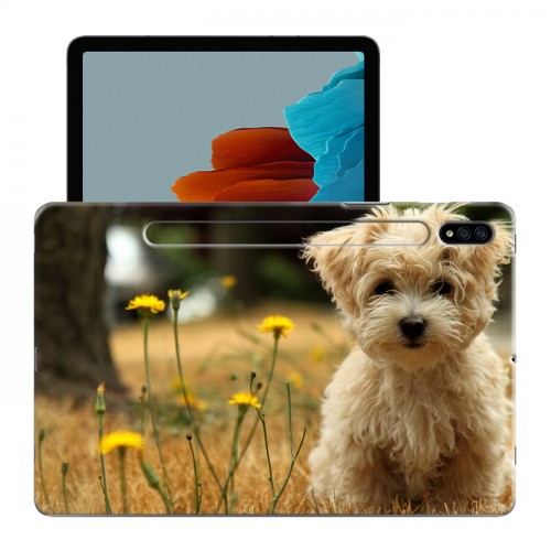 Дизайнерский силиконовый с усиленными углами чехол для Samsung Galaxy Tab S7 Собаки