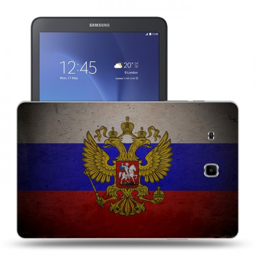 Дизайнерский силиконовый чехол для Samsung Galaxy Tab E 9.6 Российский флаг