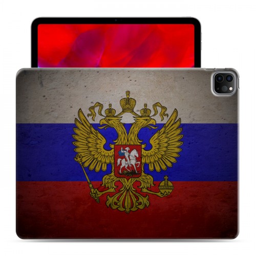 Дизайнерский пластиковый чехол для Ipad Pro 12.9 (2020) Российский флаг