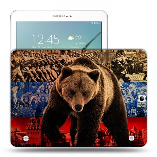 Дизайнерский силиконовый чехол для Samsung Galaxy Tab S2 9.7 Российский флаг