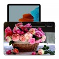 Дизайнерский силиконовый чехол для Samsung Galaxy Tab S7 Розы