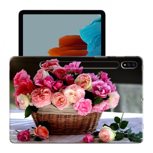 Дизайнерский силиконовый чехол для Samsung Galaxy Tab S7 Розы