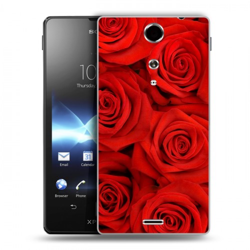 Дизайнерский пластиковый чехол для Sony Xperia TX Розы