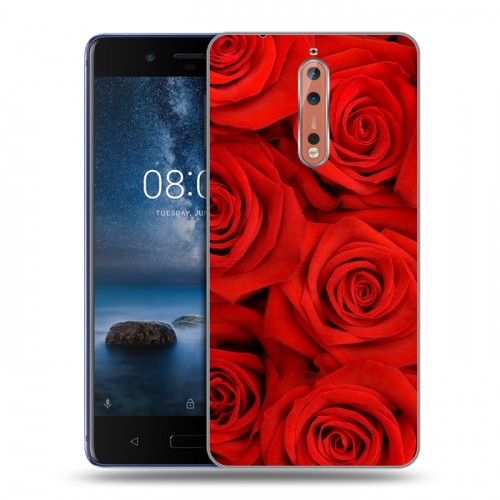 Дизайнерский пластиковый чехол для Nokia 8 Розы