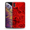 Дизайнерский силиконовый чехол для Iphone Xs Max Розы