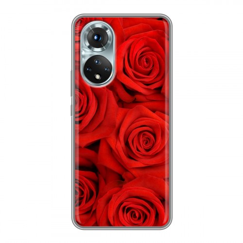 Дизайнерский силиконовый с усиленными углами чехол для Huawei Honor 50 Розы