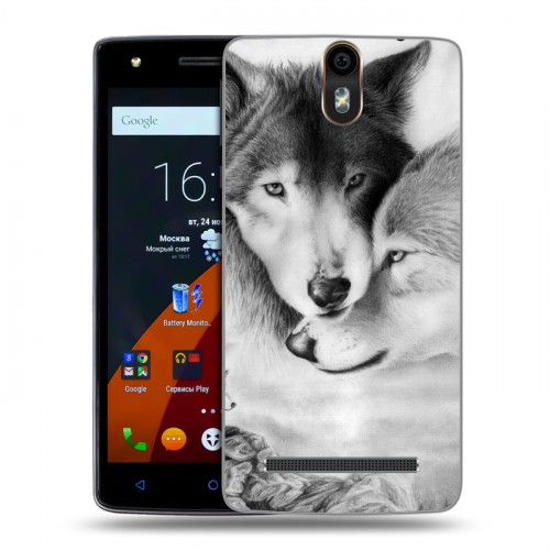 Дизайнерский силиконовый чехол для Wileyfox Storm Волки