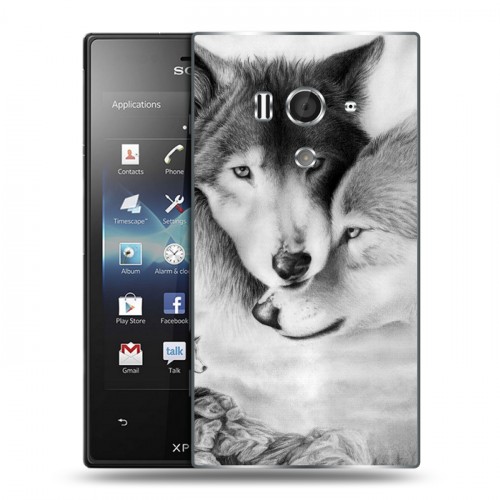 Дизайнерский пластиковый чехол для Sony Xperia acro S Волки