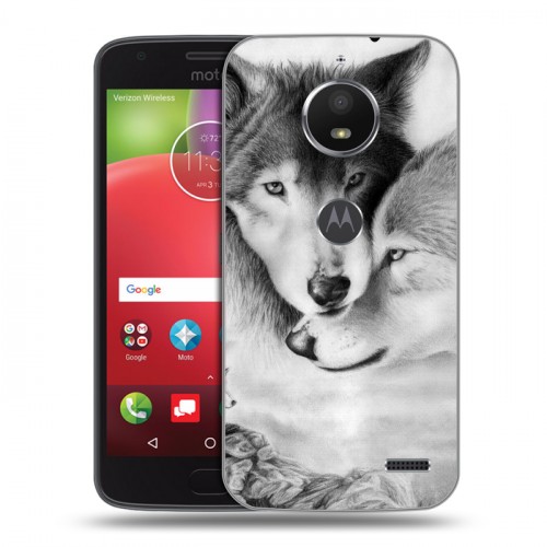 Дизайнерский пластиковый чехол для Motorola Moto E4 Волки