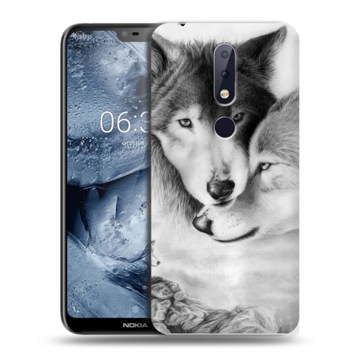 Дизайнерский пластиковый чехол для Nokia 6.1 Plus Волки