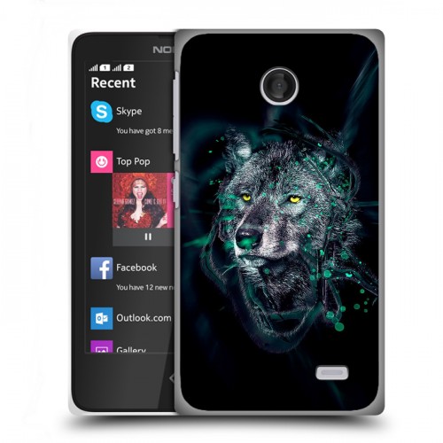 Дизайнерский пластиковый чехол для Nokia X Волки