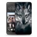 Дизайнерский пластиковый чехол для HTC Desire 700 Волки