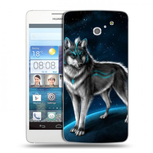 Дизайнерский пластиковый чехол для Huawei Ascend D2 Волки