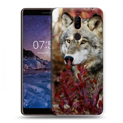 Дизайнерский пластиковый чехол для Nokia 7 Plus Волки