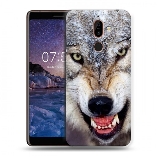 Дизайнерский пластиковый чехол для Nokia 7 Plus Волки