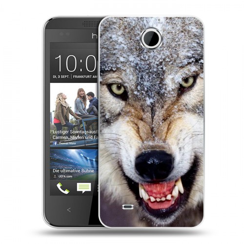 Дизайнерский пластиковый чехол для HTC Desire 300 Волки