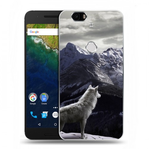Дизайнерский силиконовый чехол для Google Huawei Nexus 6P Волки