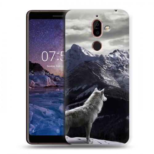 Дизайнерский пластиковый чехол для Nokia 7 Plus Волки