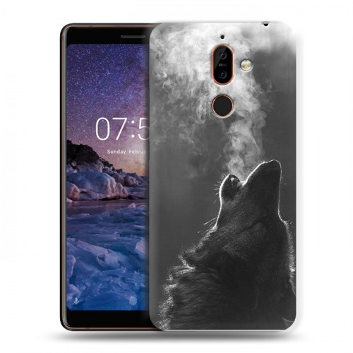 Дизайнерский пластиковый чехол для Nokia 7 Plus Волки