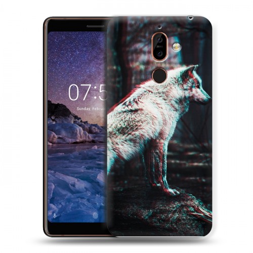 Дизайнерский пластиковый чехол для Nokia 7 Plus Волки